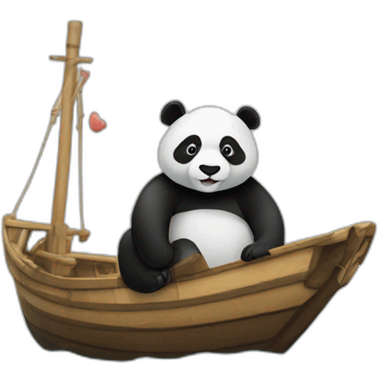 Panda sur bateau emoji