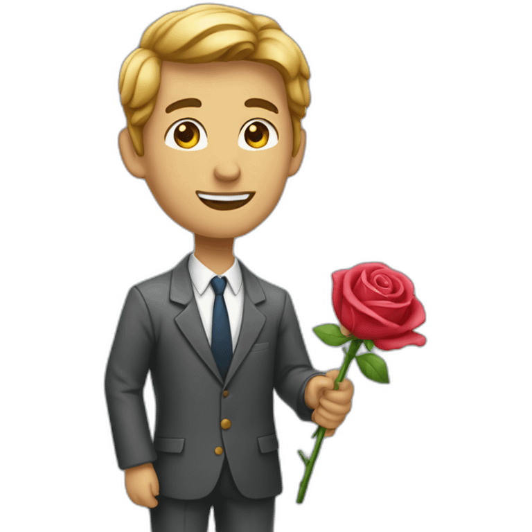 Un homme qui donne une rose emoji