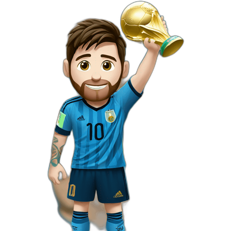 messi lifting world cup emoji