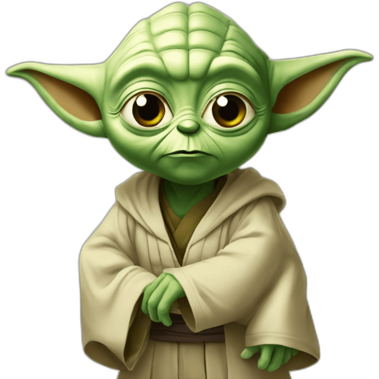 Master yoda is surprised with big eyes emoji