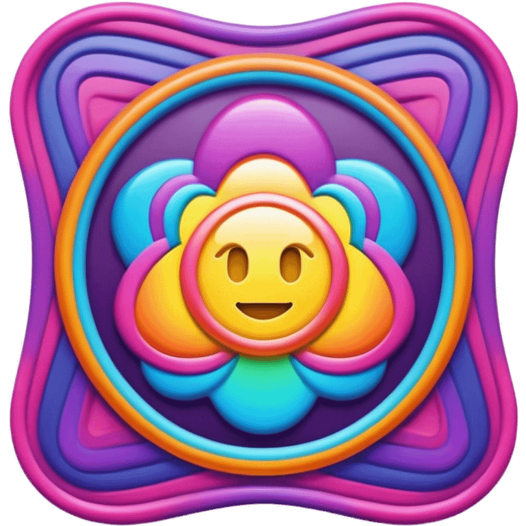 Psychedelic colored Border line emoji