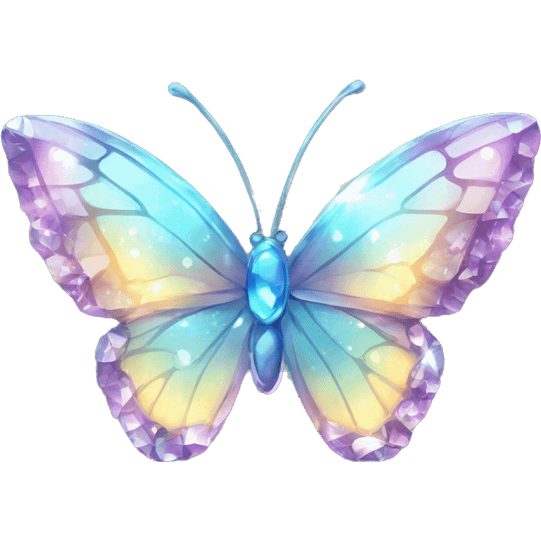 Shiny sparkly glass crystal butterfly emoji