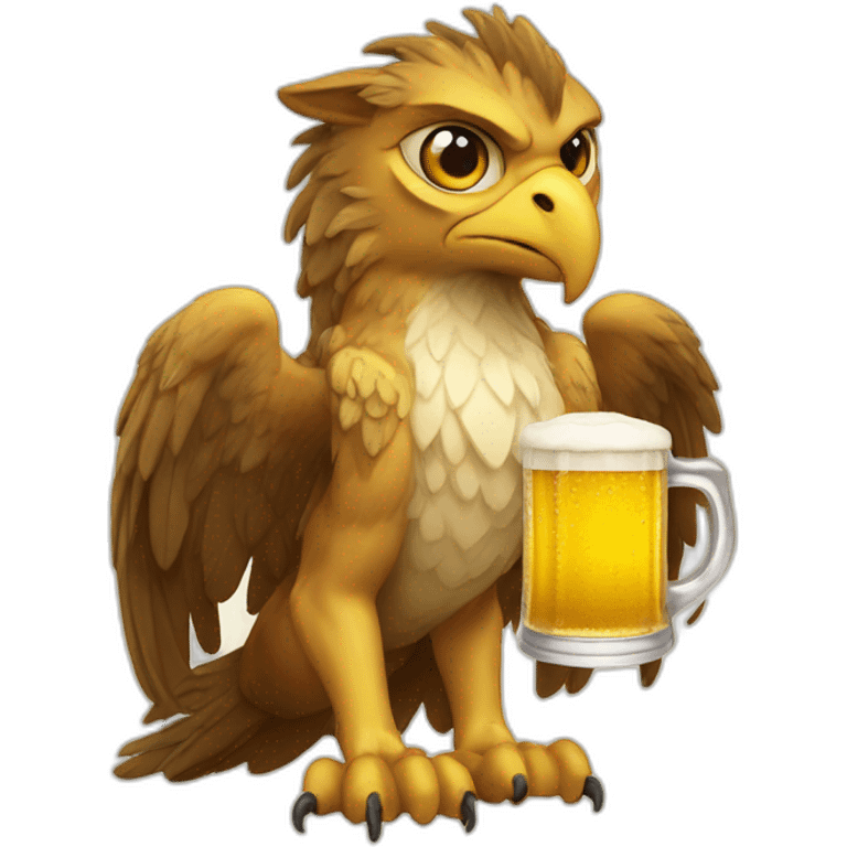 Gryphon with a beer emoji