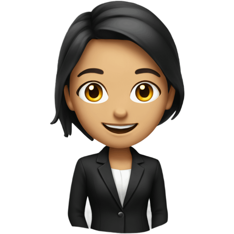 smiling girl in black blazer emoji