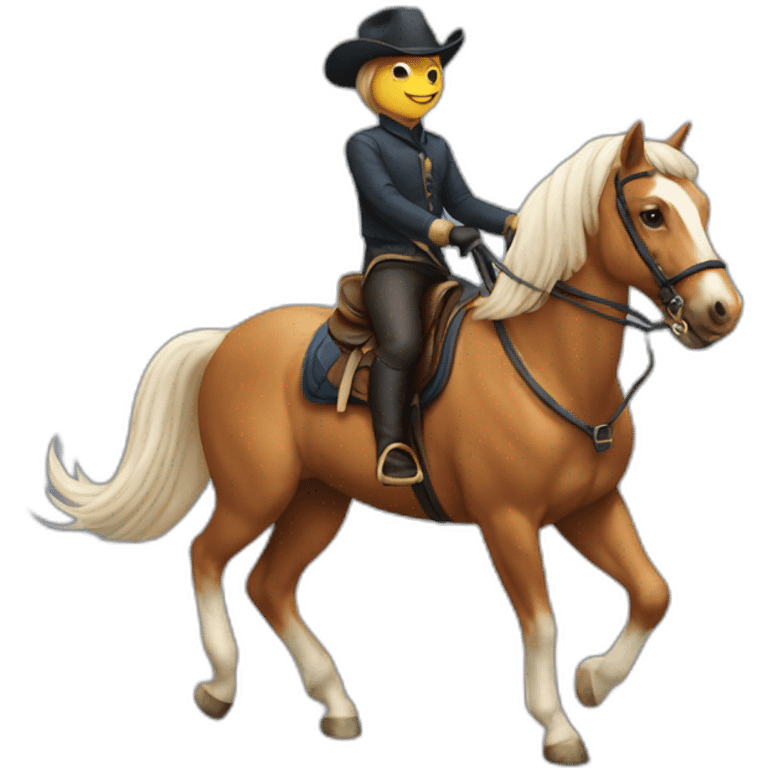 Cat riding a horse emoji