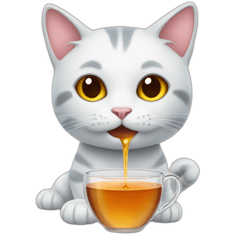 cat with a buble tea emoji