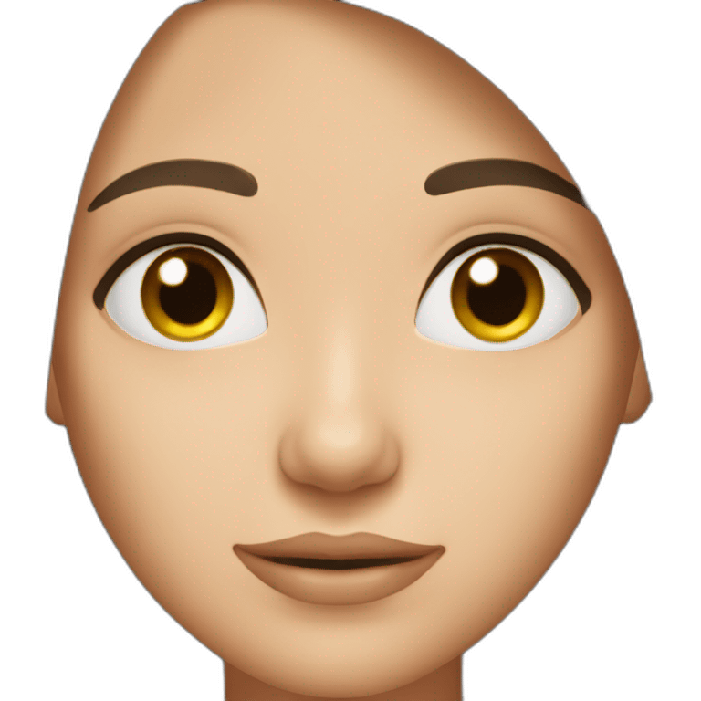 Brunette Girl with hazel eyes and straight hair emoji