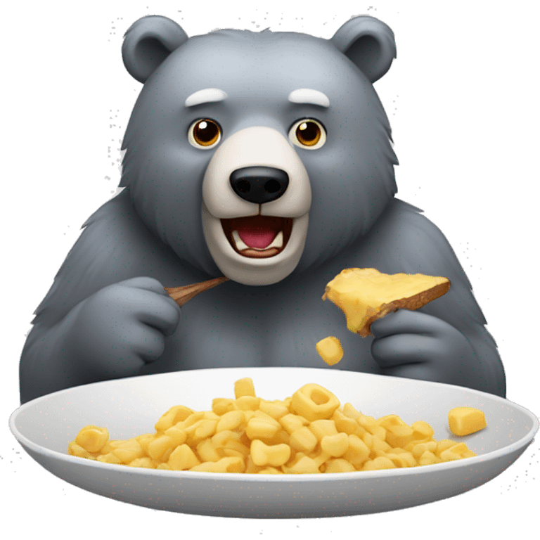 realistic-grey-bear-eating  emoji