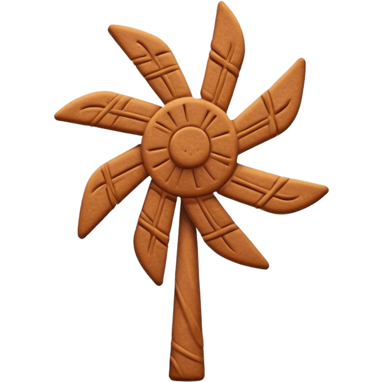 Speculaas Cinematic Realistic Speculaas Biscuit Emoji, depicted as a spiced speculaas cookie crafted in the shape of a windmill and warm, inviting lighting. emoji