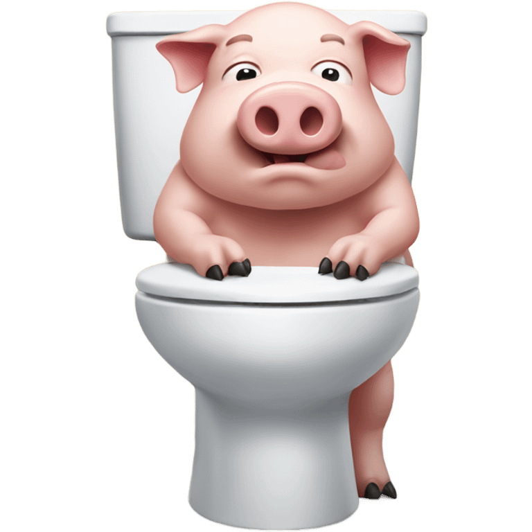 A giant pig on the toilet emoji