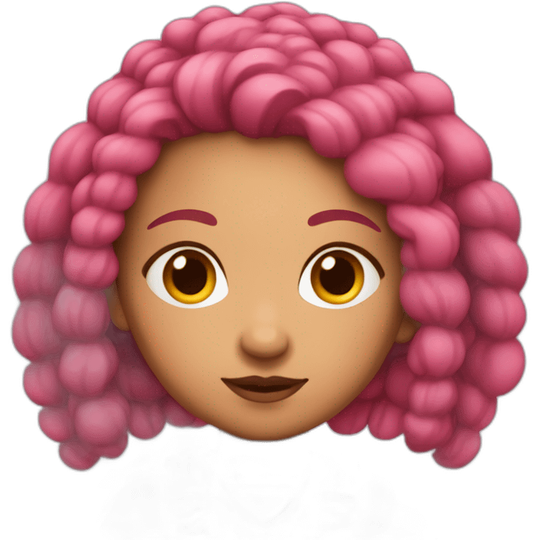 Métis girl with long and pink hair emoji