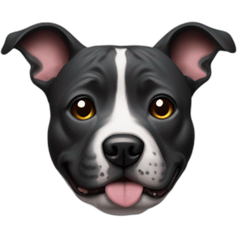 Staffie noir qui souris emoji