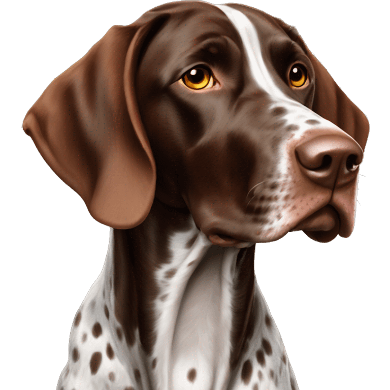 brown gsp dog French Pointer, dark brown roan  emoji