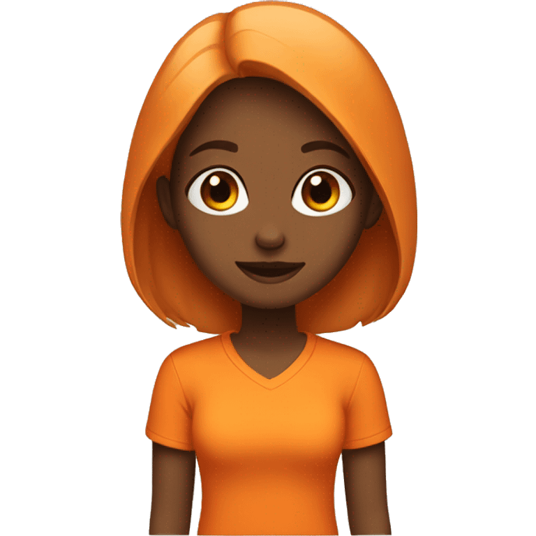 girl in orange shirt emoji