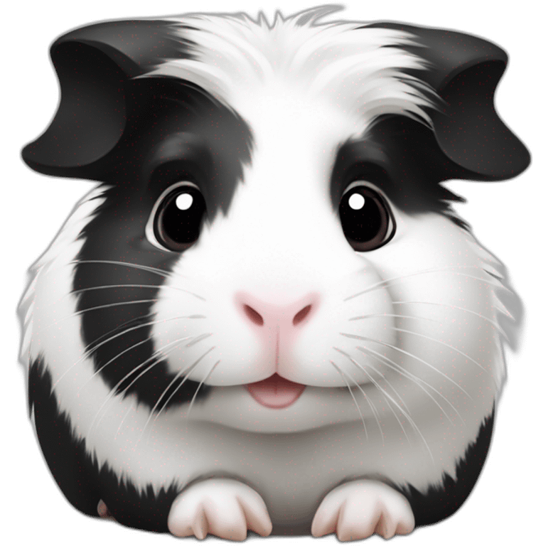 black white cute guinea pig emoji