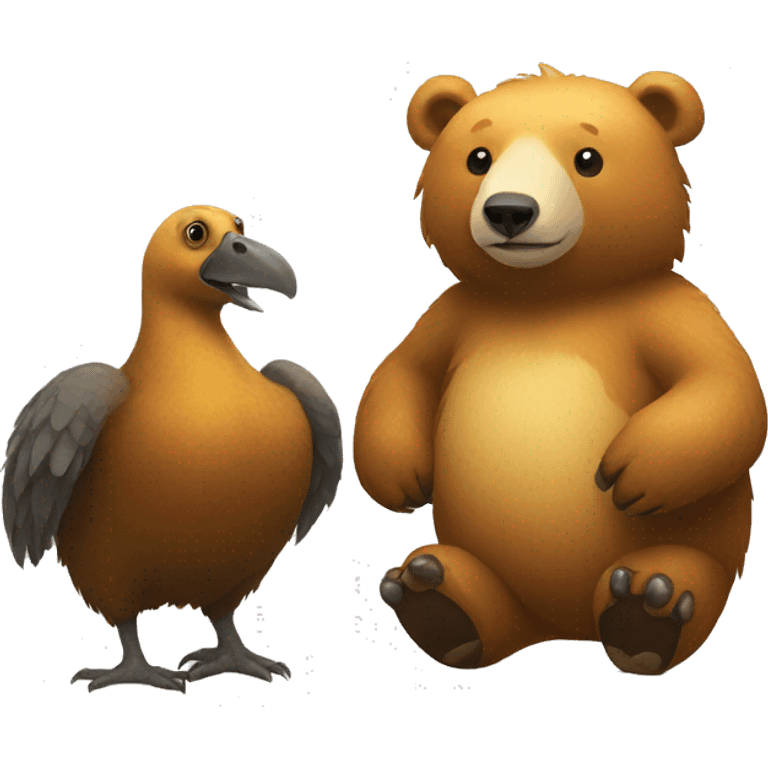 A bear and a dodo friend emoji