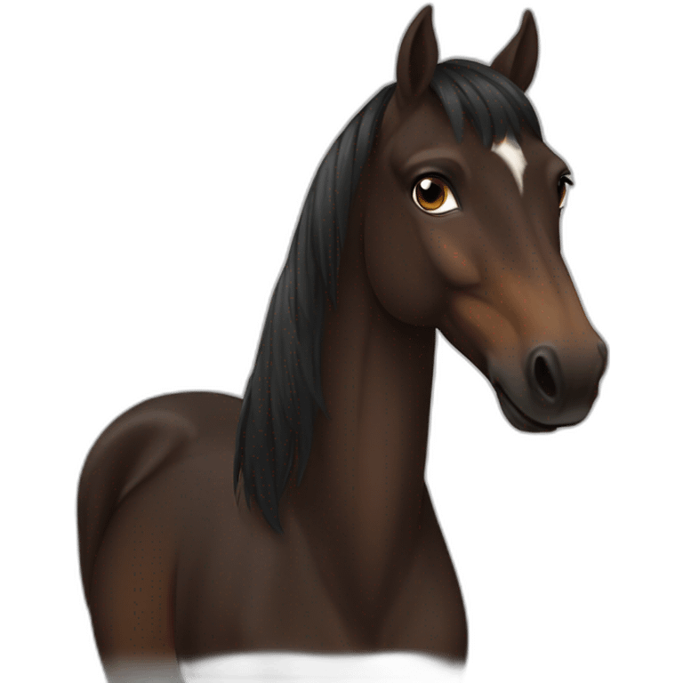 darks brown horse very proud emoji