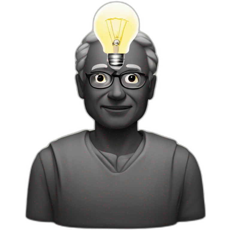 a wise man and a lightbulb emoji