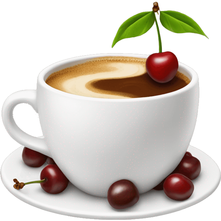 Coffee with cherries emoji