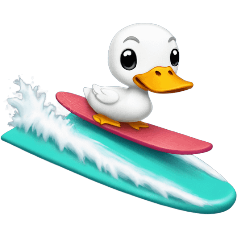 Ducks surf boarding  emoji