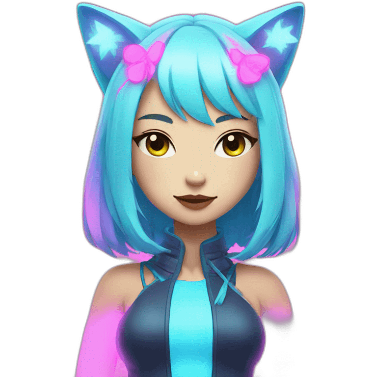 neon neko girl emoji