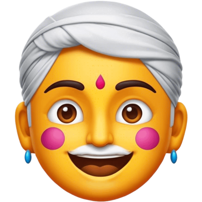 Cinematic Realistic Bollywood Pop Culture Emoji, featuring an energetic portrayal of Indian cinema rendered with dynamic textures and lively, colorful lighting. emoji