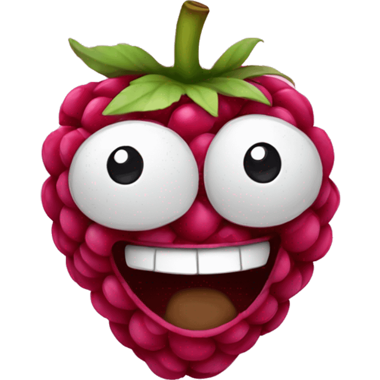 Happy raspberry emoji