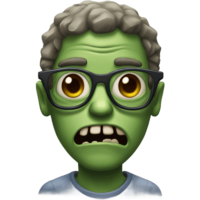 Zombie with glasses emoji