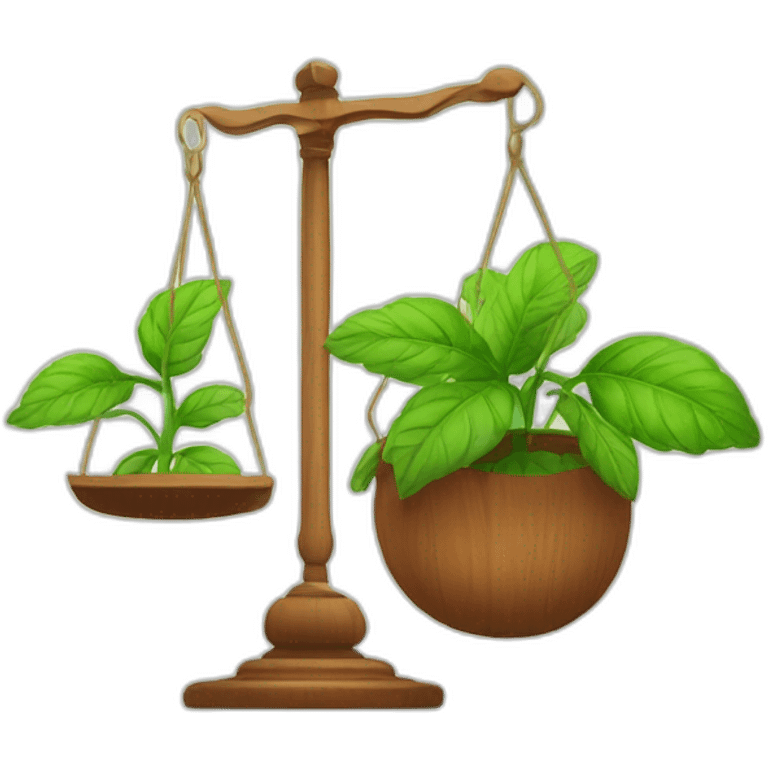 court legalize plant medicine with plant on one side to weigh emoji