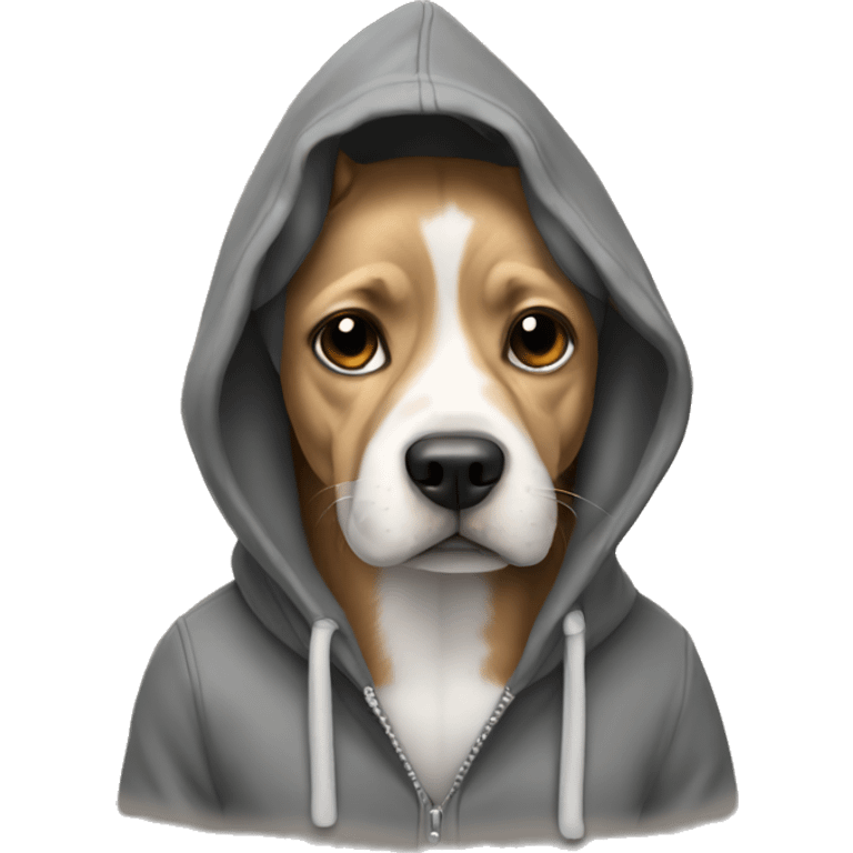 Dog wearing a hoodie emoji