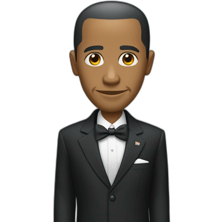 señor con traje con la cara de barack obama emoji