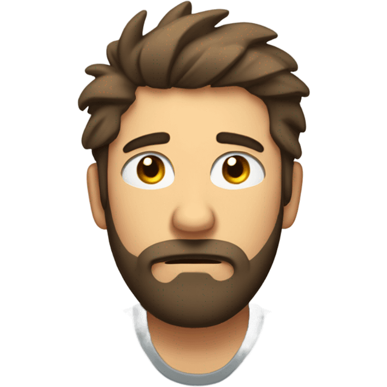 Tired male with beard emoji