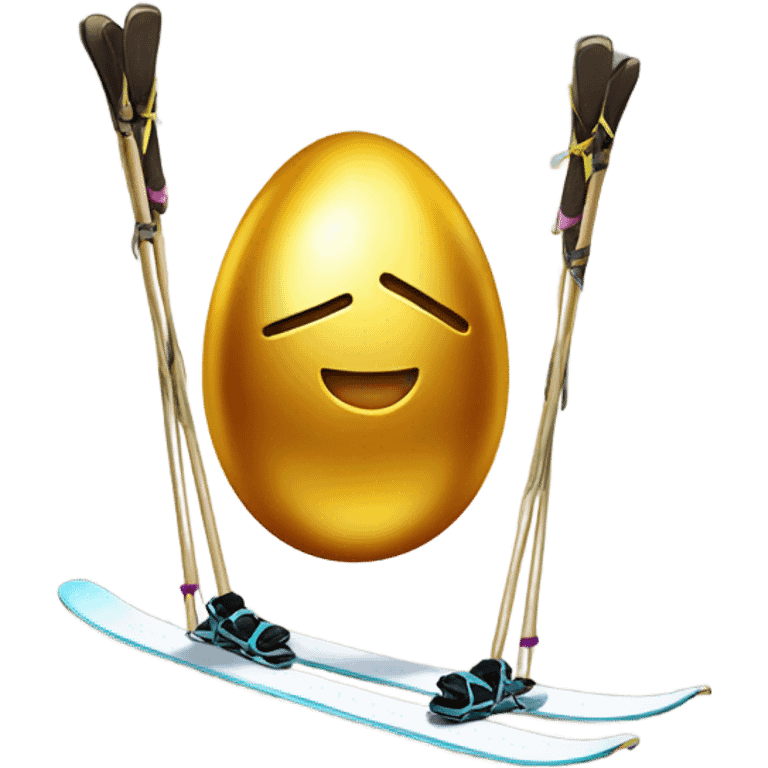 Golden egg on skis emoji