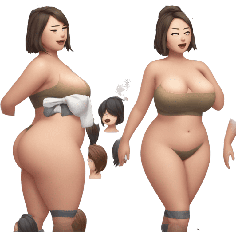 thicc,voluptuous,woman,korean emoji