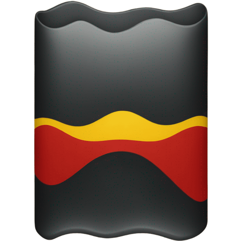 A wavy black and red rectangle with a medium sized yellow circle in the middle emoji