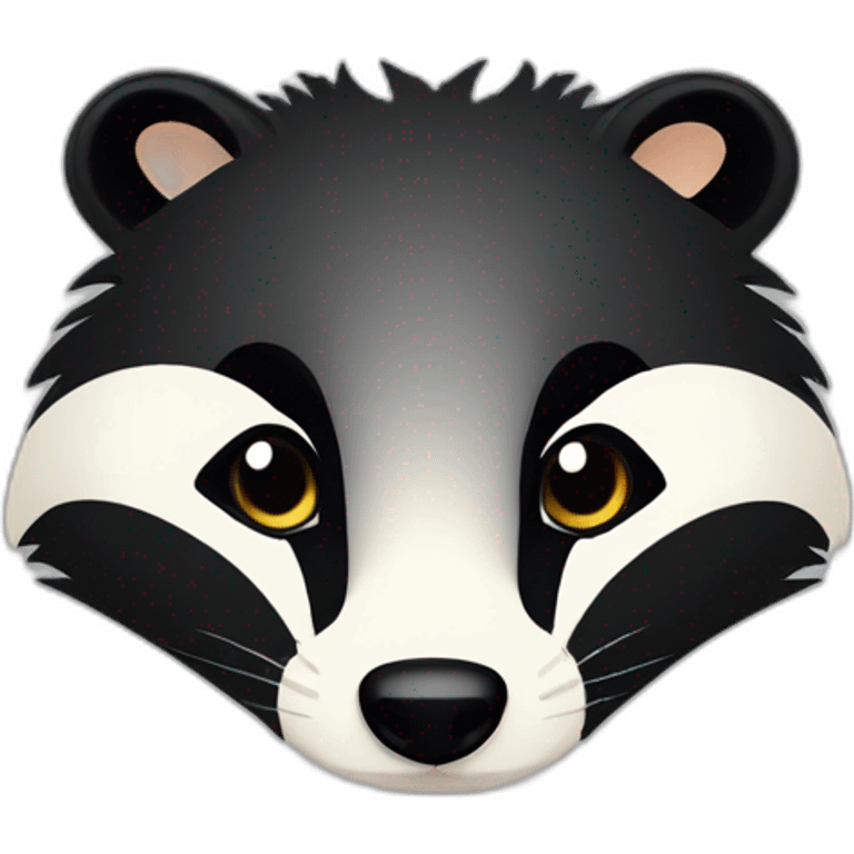 furry, badger, vector style, flat, 2D emoji