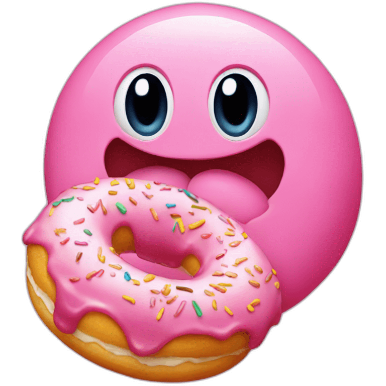 Kirby eating a donut emoji