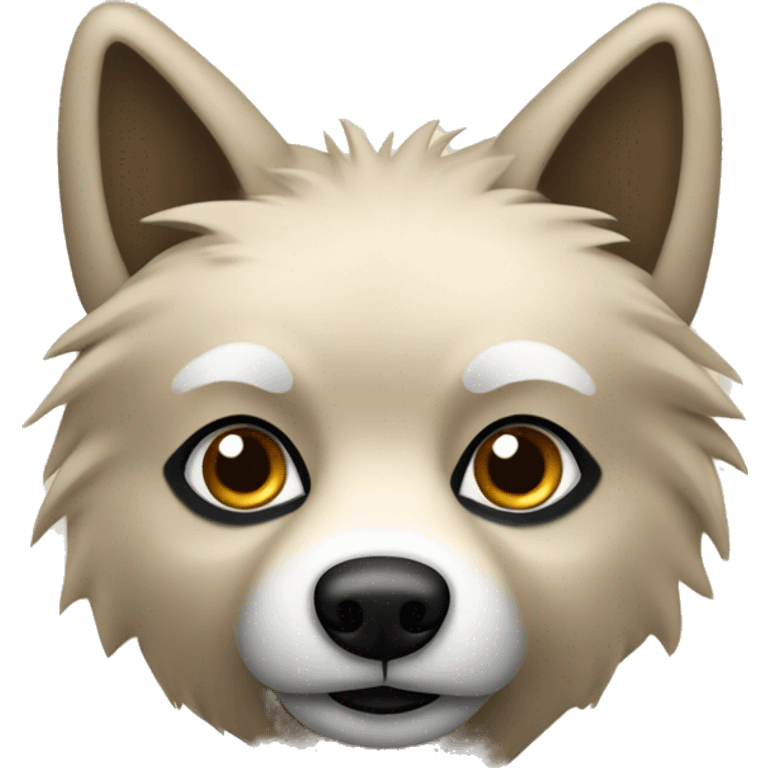 Spitz loup beige et noir mélangé  emoji