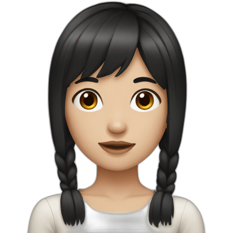 Girl with black korean hair emoji