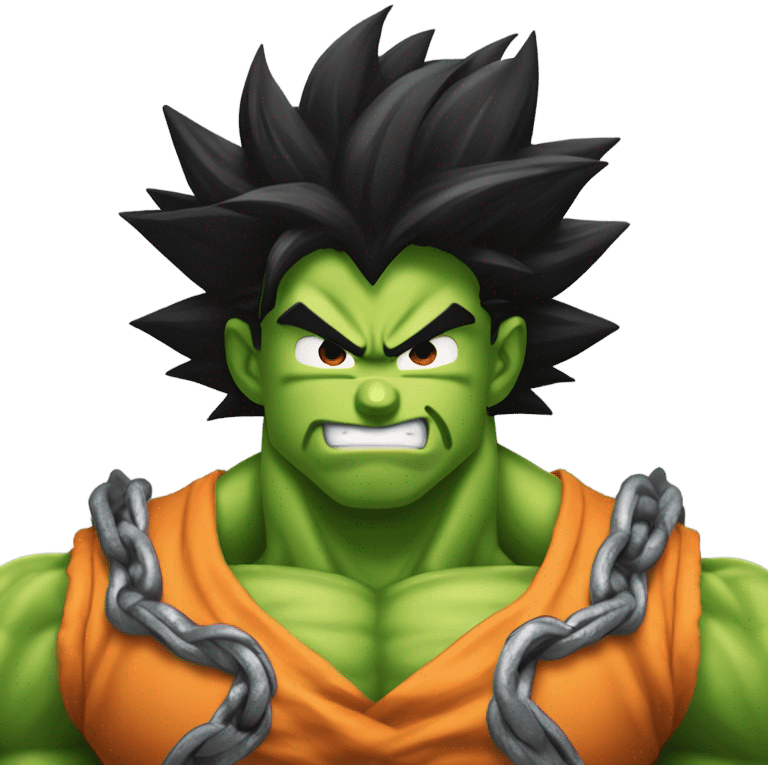 Goku fused with the hulk emoji