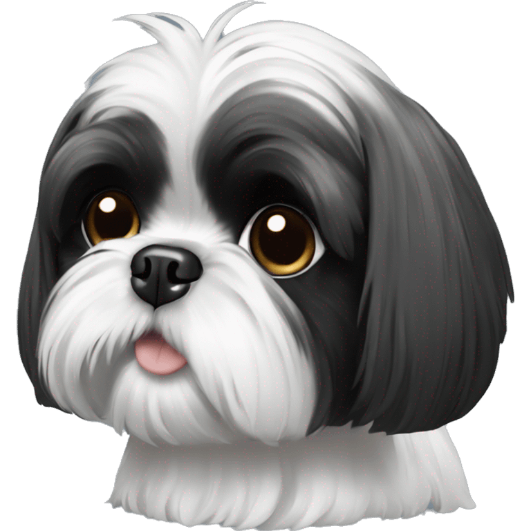 Black and white Shih tzu dog  emoji