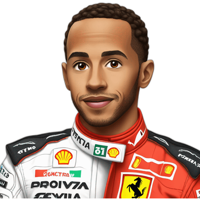 Lewis Hamilton dans une tenue ferrari  emoji