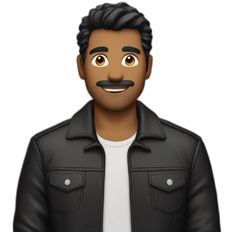 vinay in leather jacket emoji