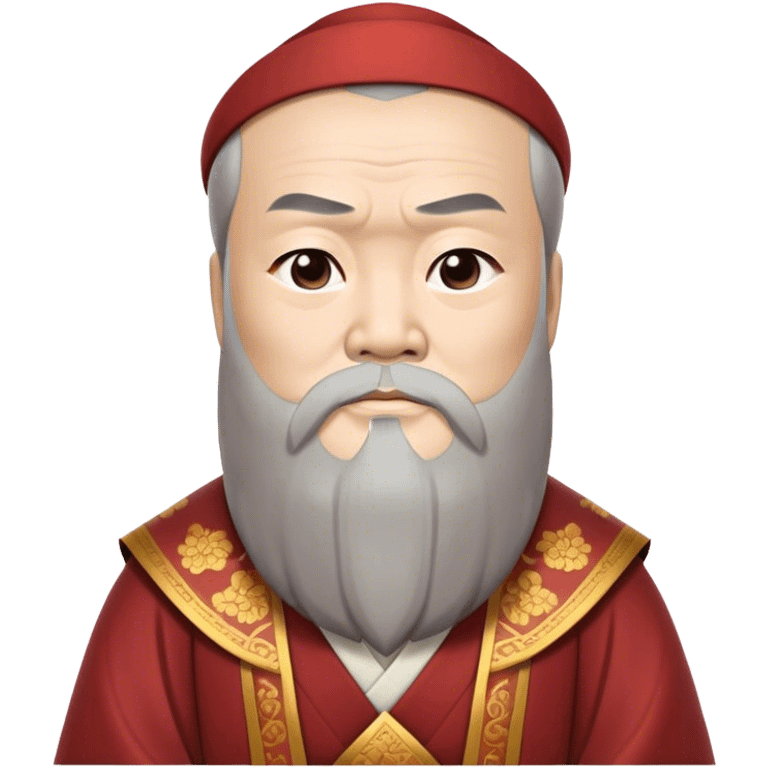 Cinematic Realistic Confucius Portrait Emoji, depicted as a wise ancient philosopher in traditional robes with a serene, contemplative expression, rendered with soft timeless textures and harmonious natural lighting that captures his enduring wisdom. emoji