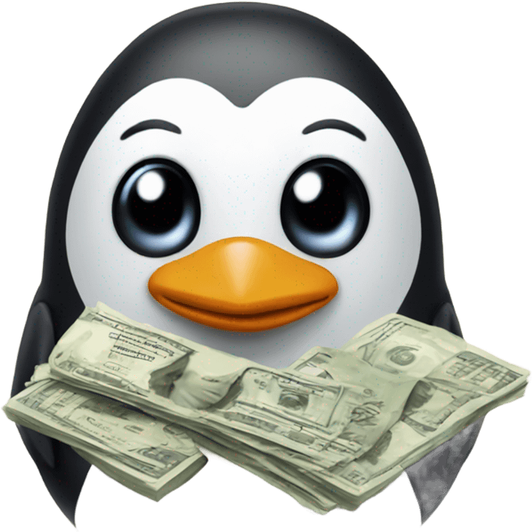 penguin with money emoji