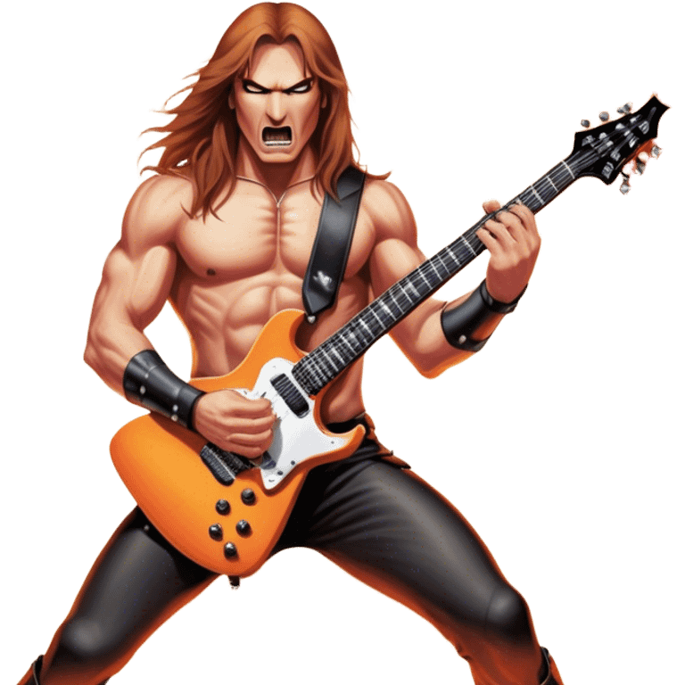 Icon for Metal Music: Manowar performing live, with powerful imagery of the band on stage, electric guitars, drums, and heavy metal energy. The background features a fiery stage and intense lights, reflecting the epic atmosphere of their concert. Transparent background. emoji