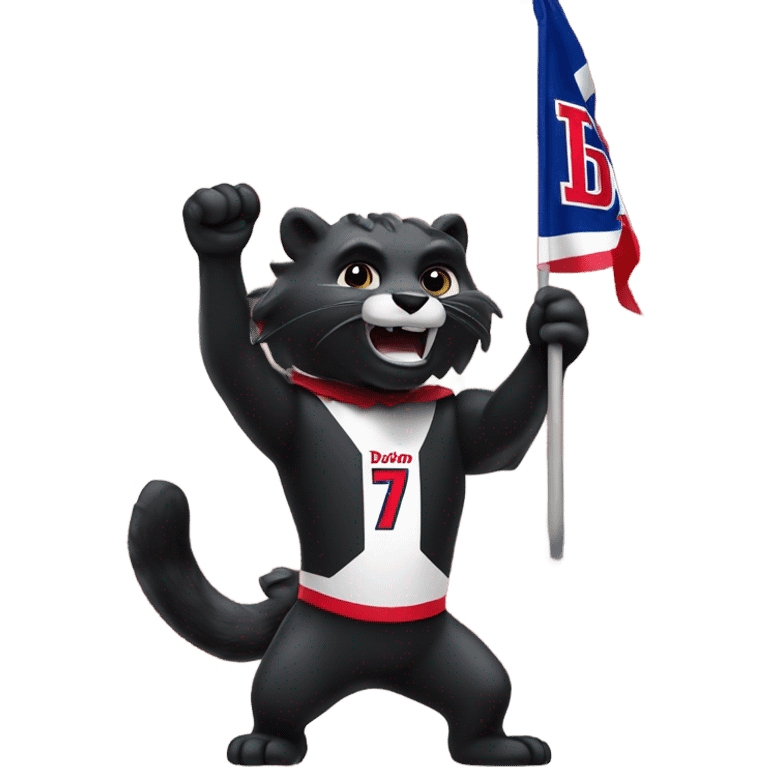 Cincinnati bearcat waiving a university of Dayton flag emoji