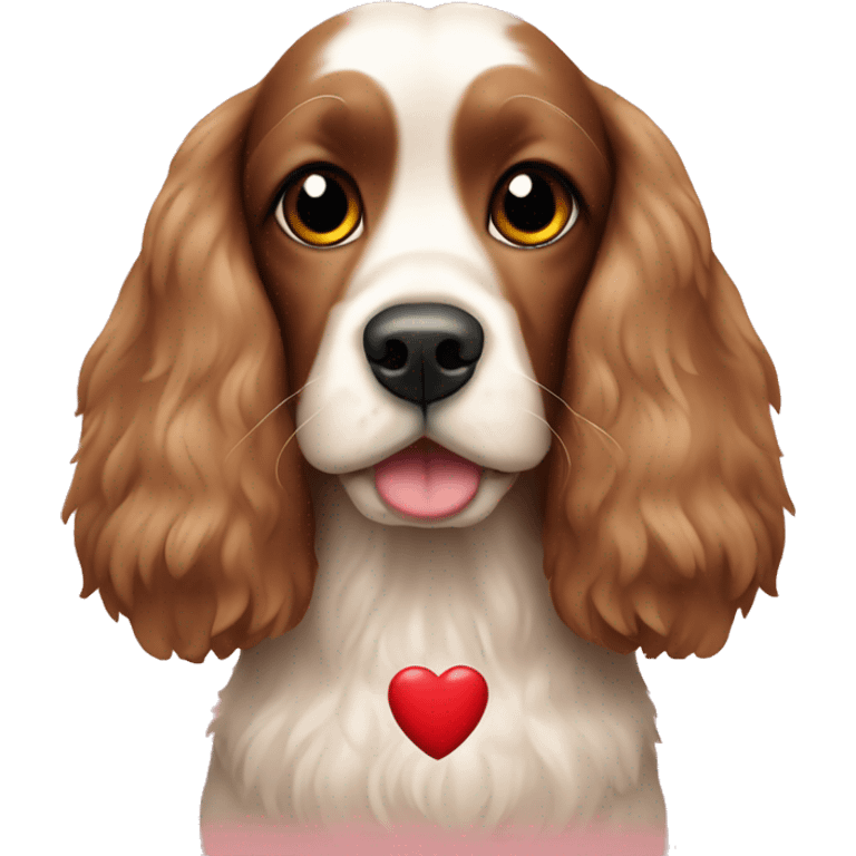 cocker spaniel with red heart eyes  emoji