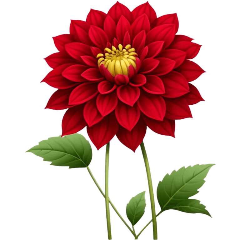 single Red Dahlia, straight stem emoji