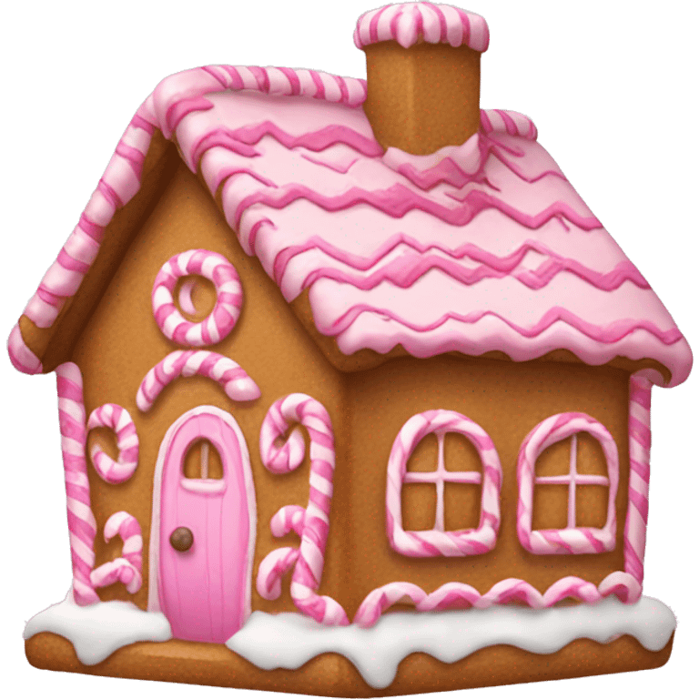 Pink girly gingerbread house emoji